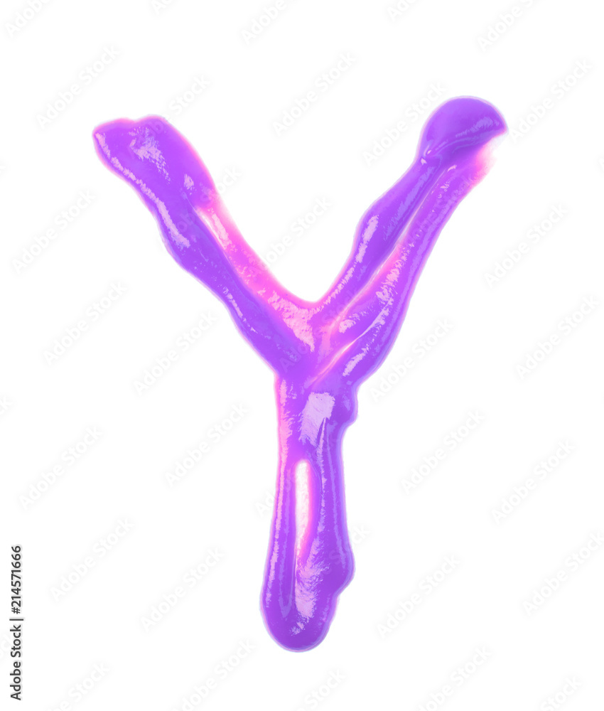 Single letter made of sauce isolated Single letter made of sauce isolated