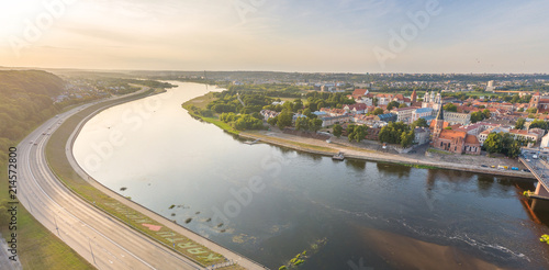 Aerial view of Kaunas old town, Lithuania