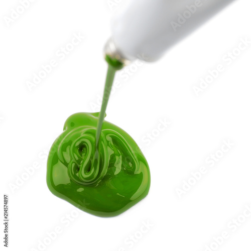 Paint spilling out of a pai...