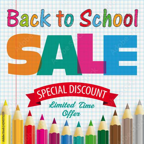 Colored Pencils Checked Paper Back To School Sale