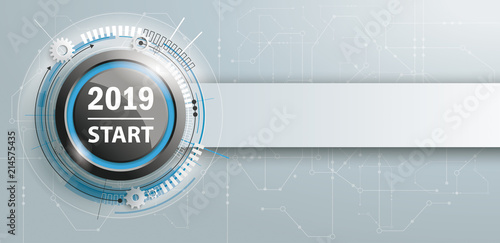2019 Start Button Circuit Board Banner