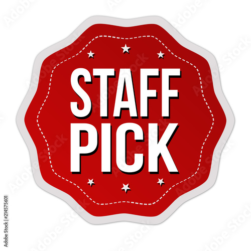 Staff pick label or sticker