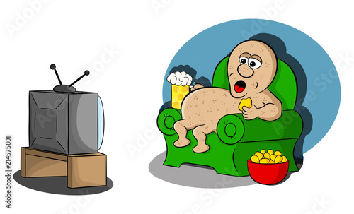 gelangweilte Cartoon Couch Potato