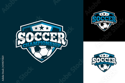 Soccer Football Logo Template Design Vector, Emblem, Design Concept, Creative Symbol, Icon