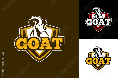 Goat Logo Template Design Vector, Emblem, Design Concept, Creative Symbol, Icon