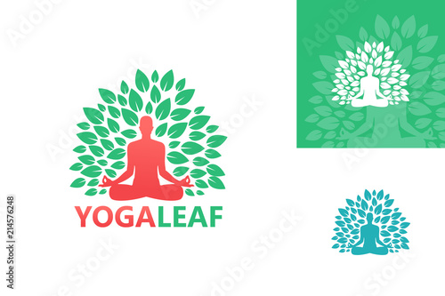 Yoga Nature Leaf Care Logo Template Design Vector, Emblem, Design Concept, Creative Symbol, Icon