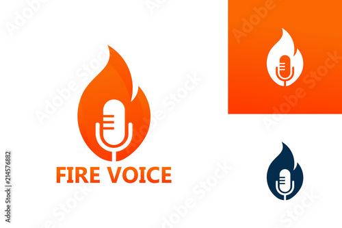 Fire Voice Logo Template Design Vector, Emblem, Design Concept, Creative Symbol, Icon