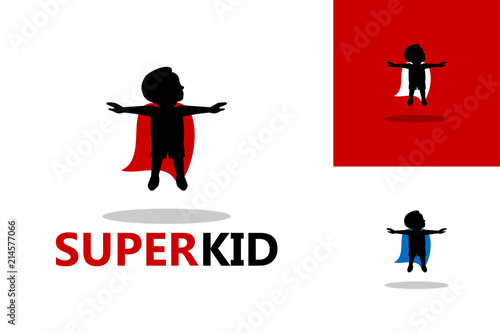 Super Flying Kid Logo Template Design Vector, Emblem, Design Concept, Creative Symbol, Icon