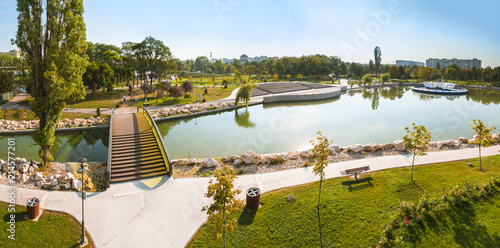 Panoramic view of Drumul Taberei Park in Bucharest