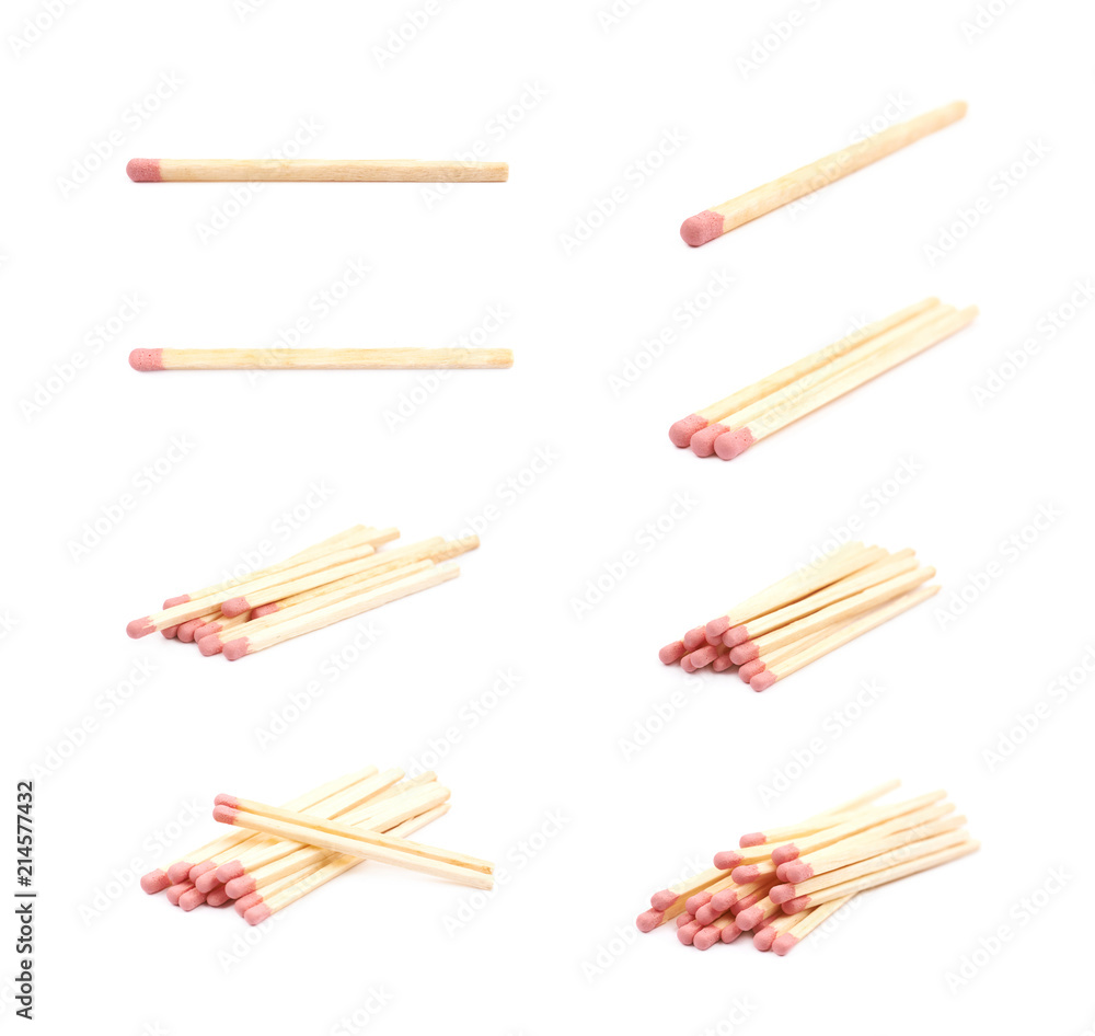 Pile of wooden matches isolated Pile of wooden matches isolated
