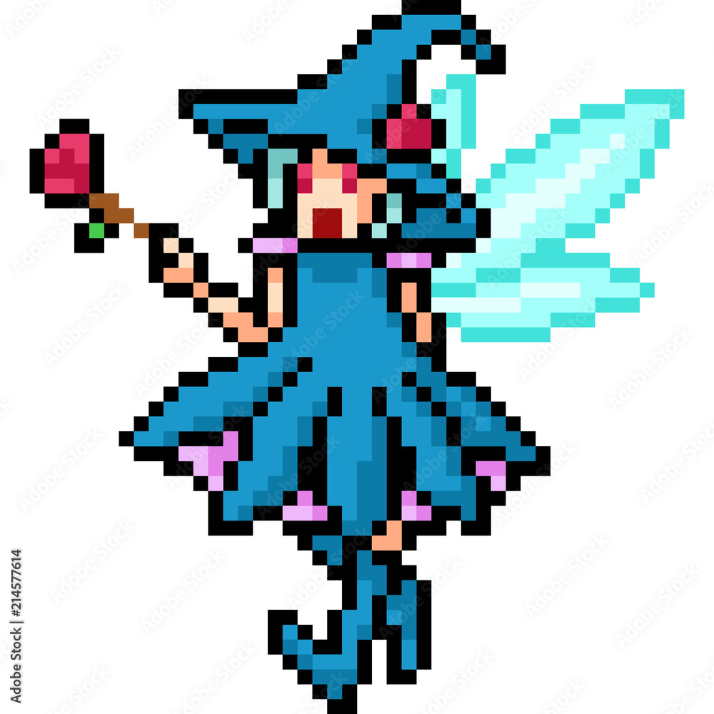 Fototapeta premium vector pixel art fairy girl