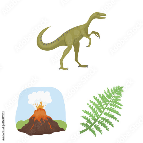 Different dinosaurs cartoon icons in set collection for design. Prehistoric animal vector symbol stock web illustration.