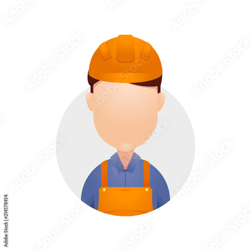 Engineer technician avatar head plain icon illustration