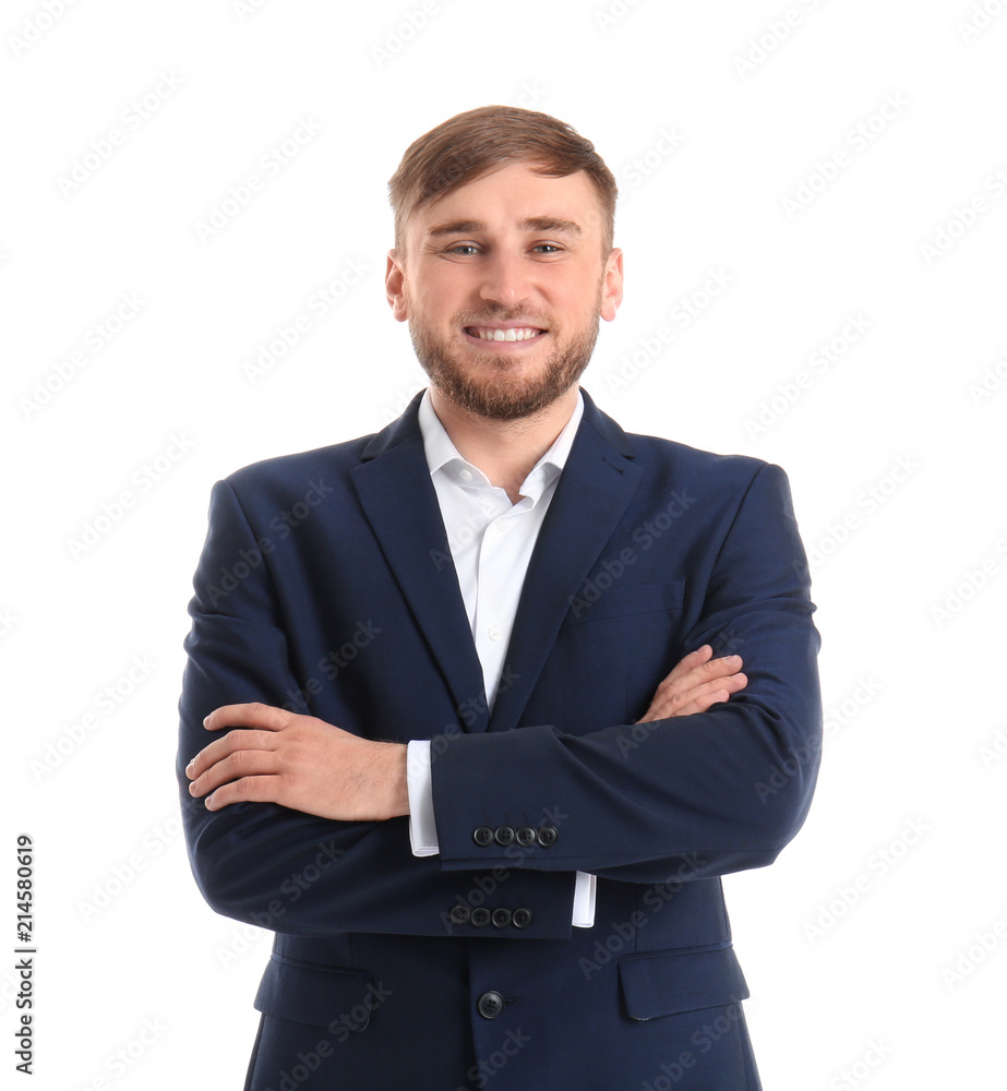 Handsome businessman on white background Handsome businessman on white background