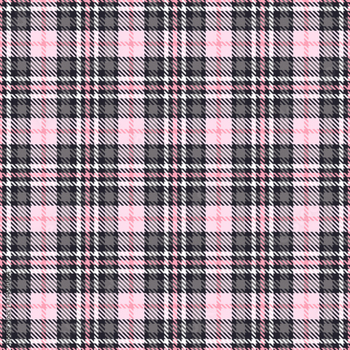 Pink tartan seamless vector patterns. Checkered plaid texture. Geometrical square background for fabric