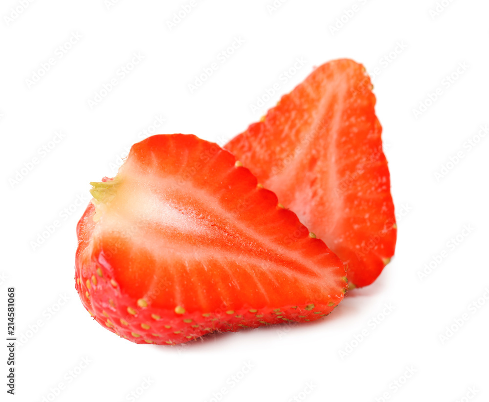 Ripe red strawberries on white background Ripe red strawberries on white background