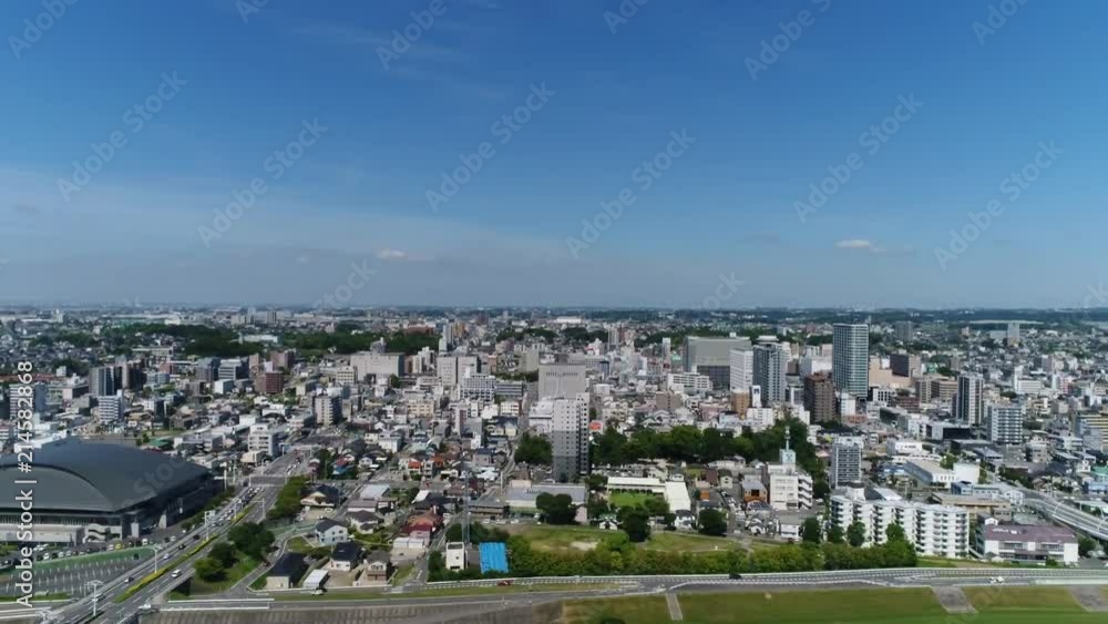 街並み空撮 右移動 街並み空撮 右移動