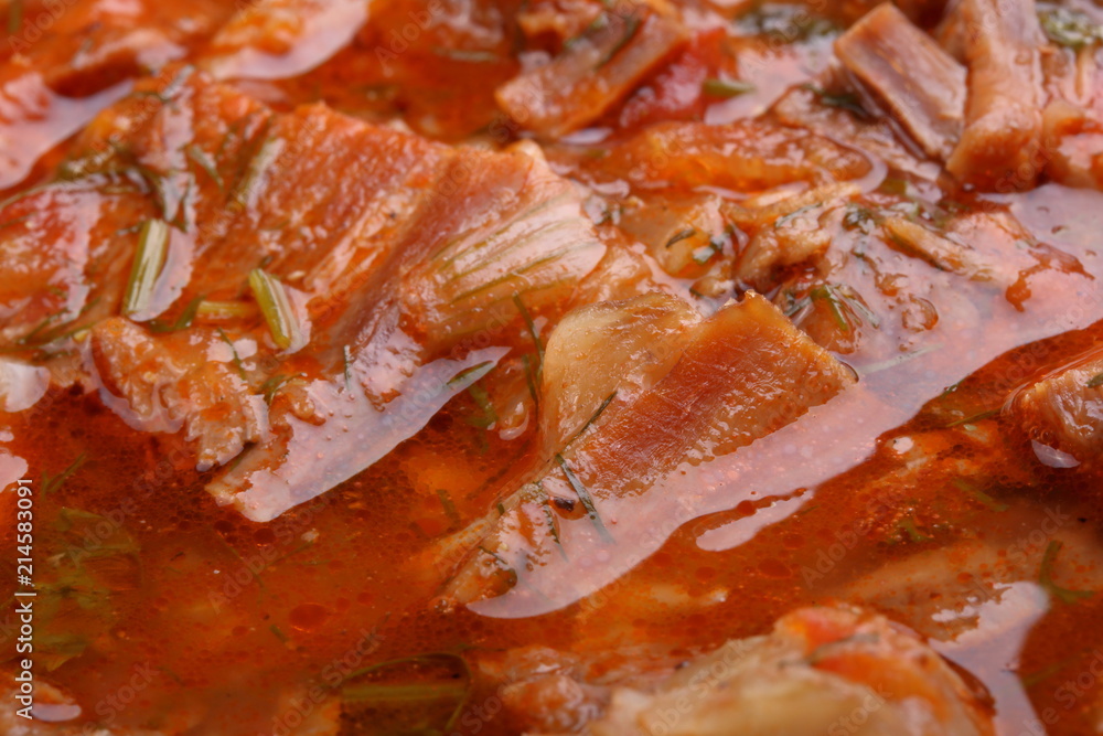 Beef stew in a pot close-up Beef stew in a pot close-up