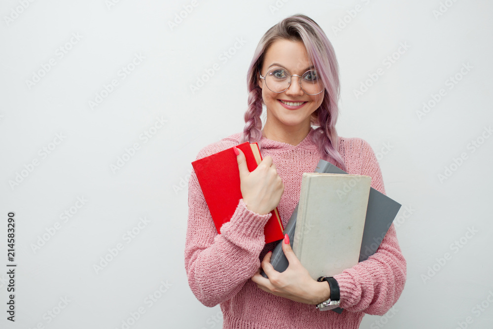 Student. Happy student got her textbooks. Student. Happy student got her textbooks.