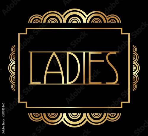 Beautiful Art Deco Ladies/ Gents Hanger Vector Template