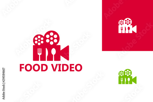 Food Video Record Logo Template Design Vector, Emblem, Design Concept, Creative Symbol, Icon