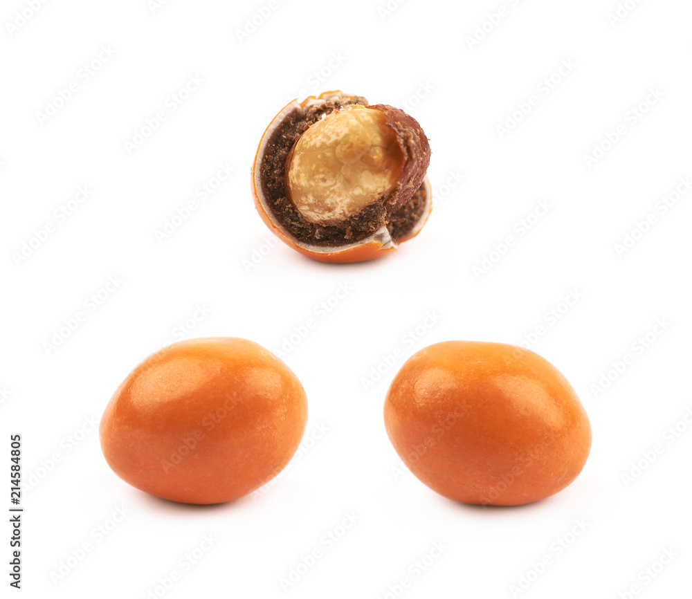 Glazed chocolate nut candy isolated