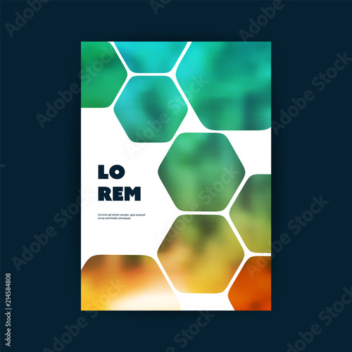 Modern Style Tiled Flyer or Cover Design for Your Business with Blurred Forest Image - Applicable for Reports, Presentations, Placards, Posters, Travel Guides 