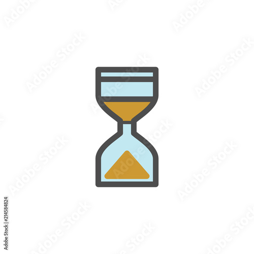 Sand clock simple flat style outline vector icon