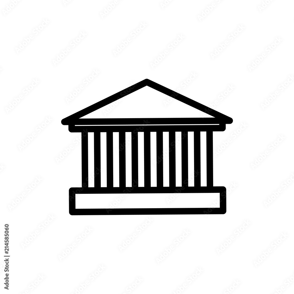 Bank building isolated simple flat style outline vector illustration Bank building isolated simple flat style outline vector illustration