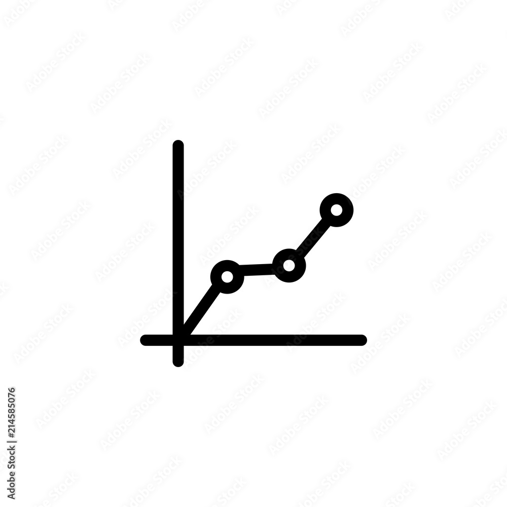 Graph growth line simple flat style outline icon on screen Graph growth line simple flat style outline icon on screen