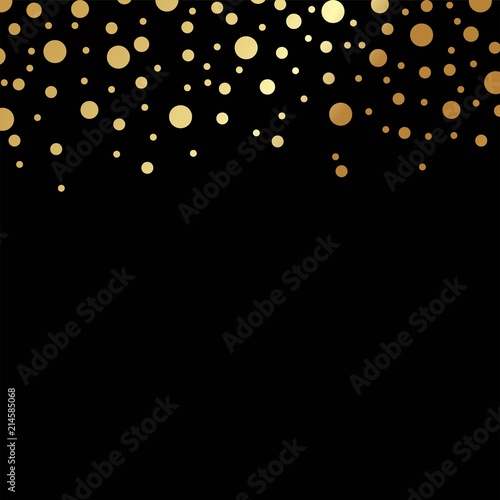 Beautiful festive background with falling gold circles vector