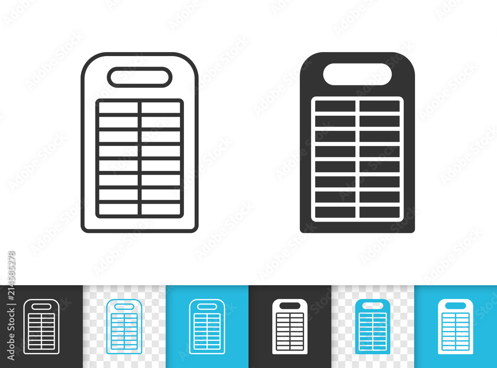 Power Bank simple black line vector icon Power Bank simple black line vector icon