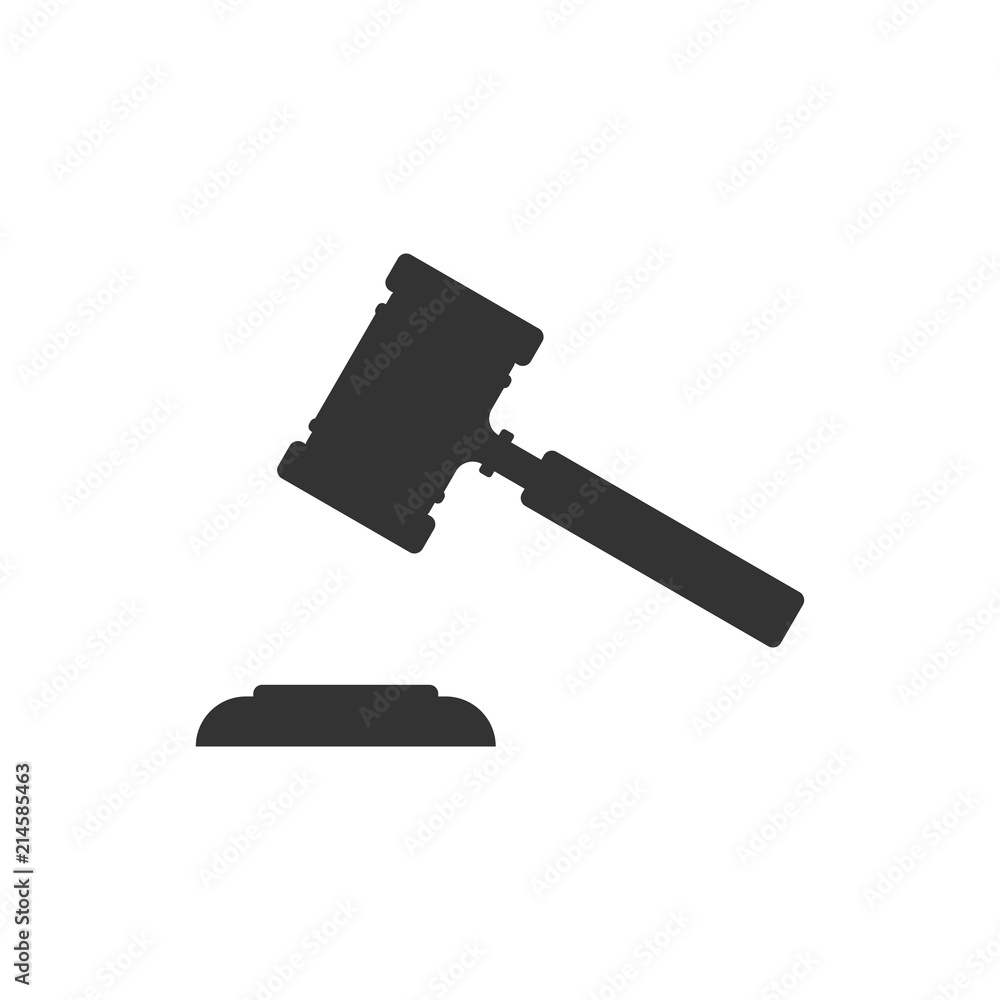 Court Hammer icon. Vector illustration, flat design. Court Hammer icon. Vector illustration, flat design.