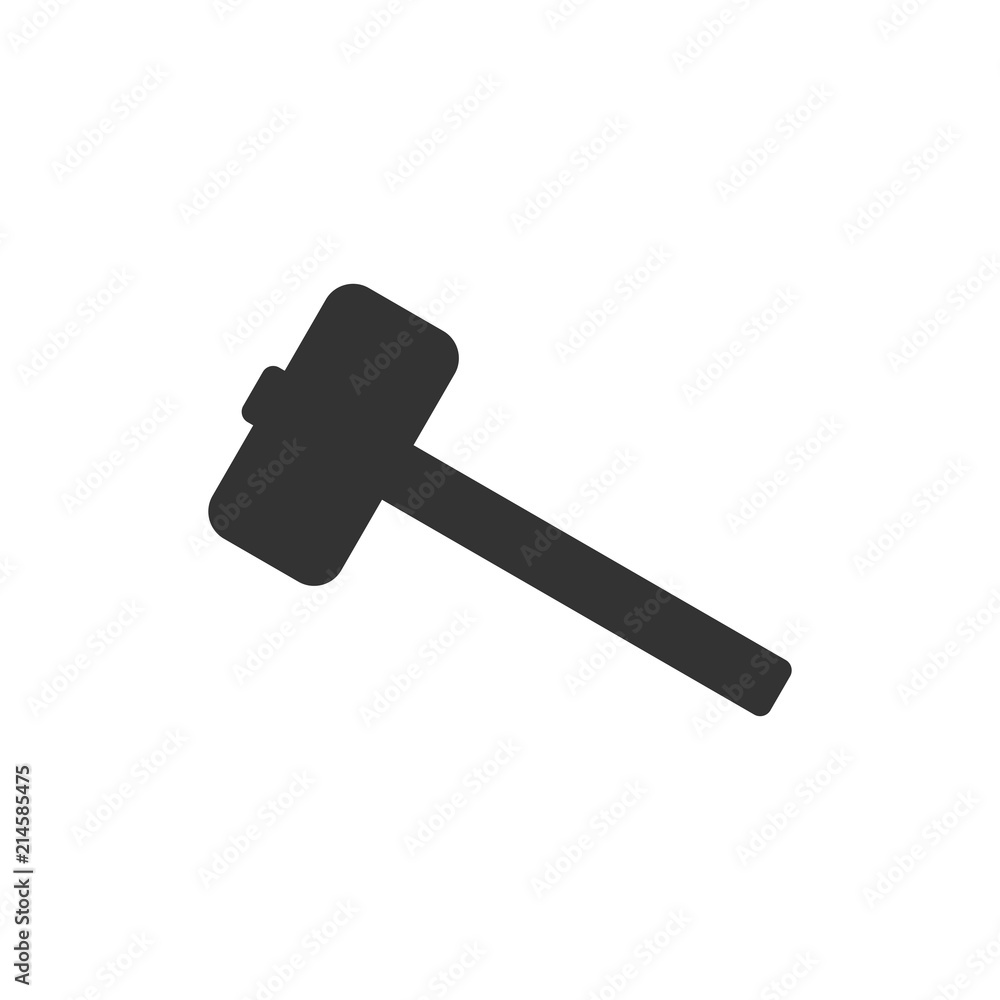 Hammer icon. Vector illustration, flat design. Hammer icon. Vector illustration, flat design.