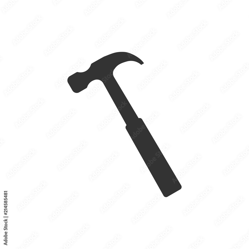 Hammer icon. Vector illustration, flat design. Hammer icon. Vector illustration, flat design.