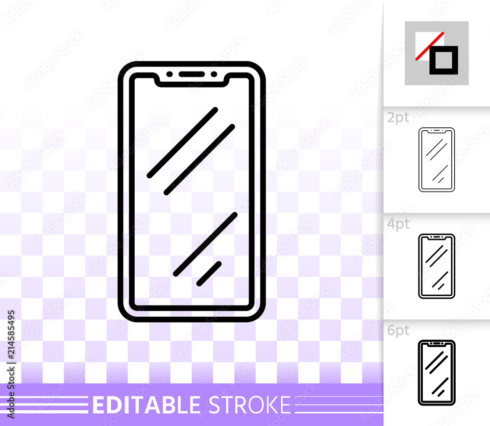 Smartphone simple black line vector icon Smartphone simple black line vector icon