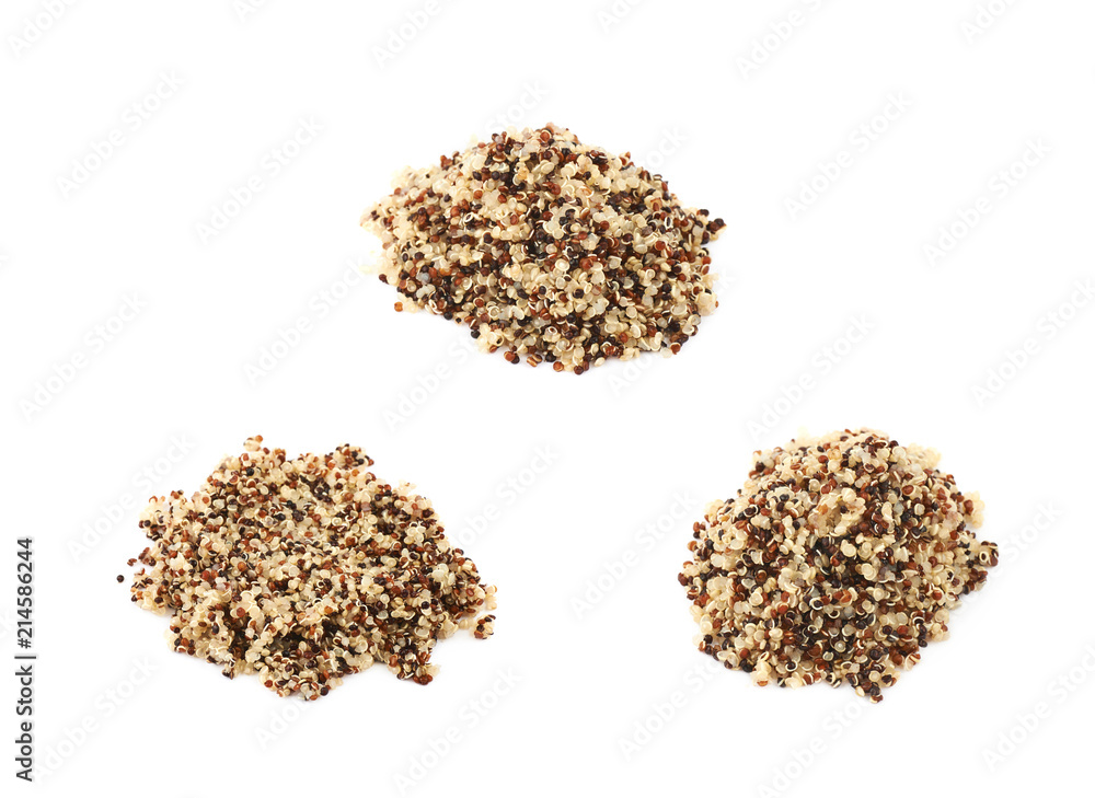 Pile of cooked quinoa seeds isolated Pile of cooked quinoa seeds isolated