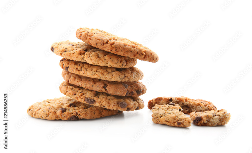 Delicious oatmeal cookies on white background Delicious oatmeal cookies on white background
