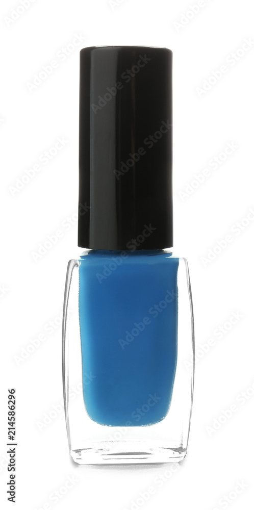 Glass bottle of nail polish on white background Glass bottle of nail polish on white background