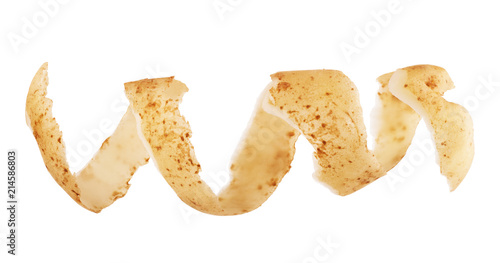 Potato peel on a white background