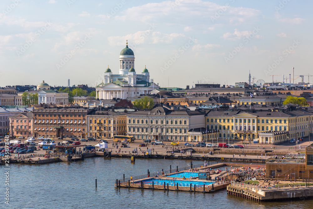 View of the central part of Helsinki and the presidential palace