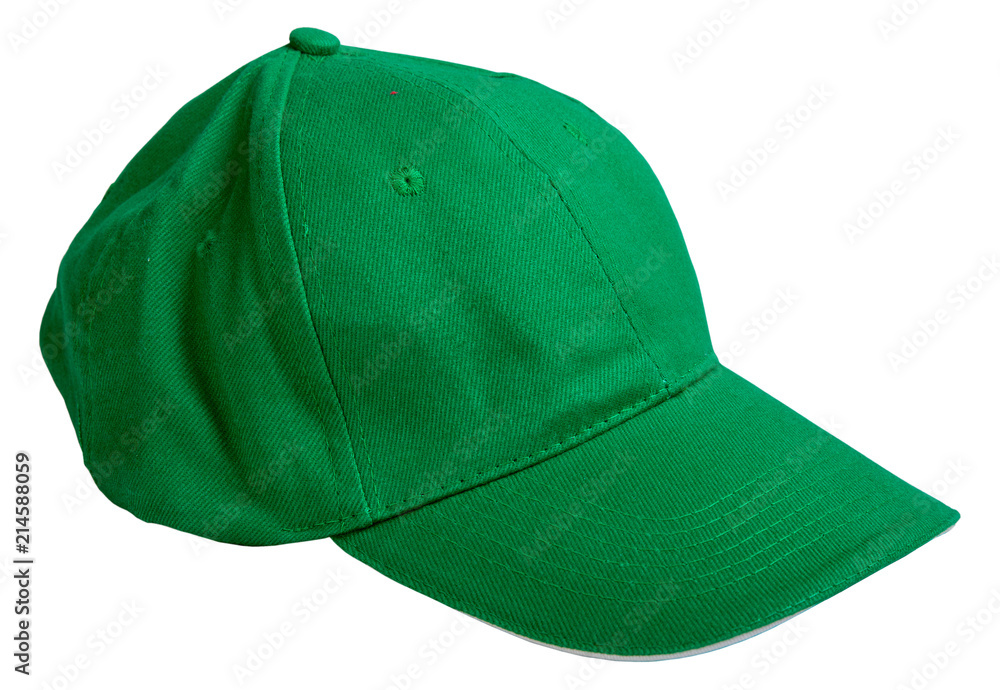 green baseball cap. isolated on white background green baseball cap. isolated on white background