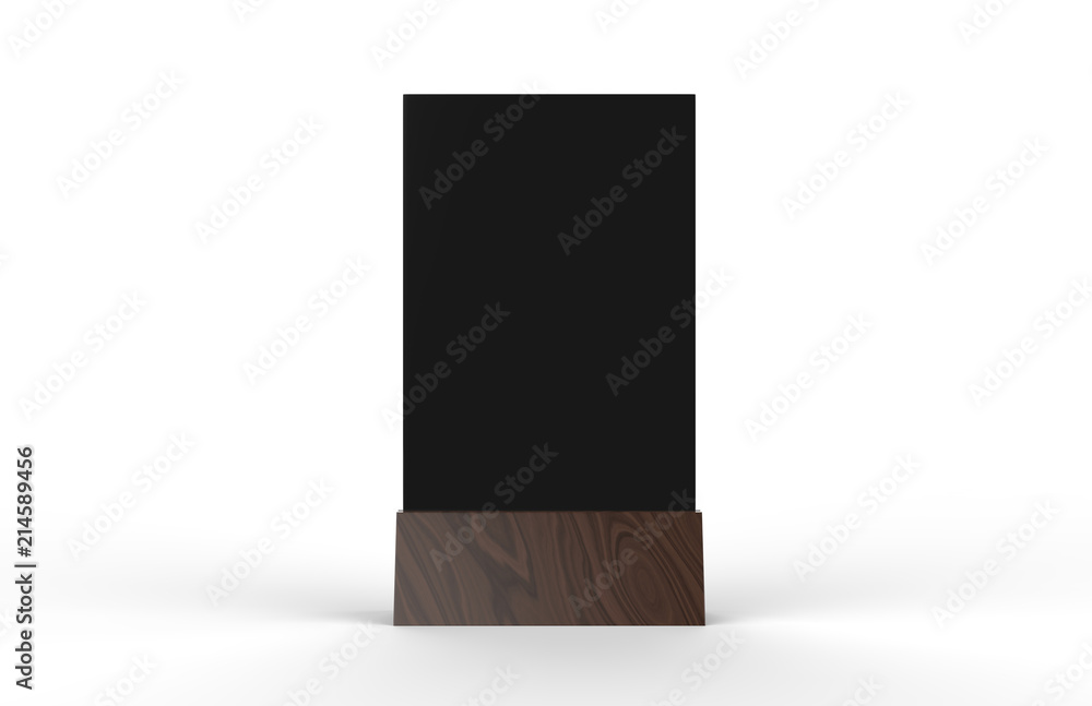 Blank table tent mock up template on isolated white background, Stand for acrylic tent card Used for Menu Bar and restaurant, 3d illustration Blank table tent mock up template on isolated white background, Stand for acrylic tent card Used for Menu Bar and restaurant, 3d illustration