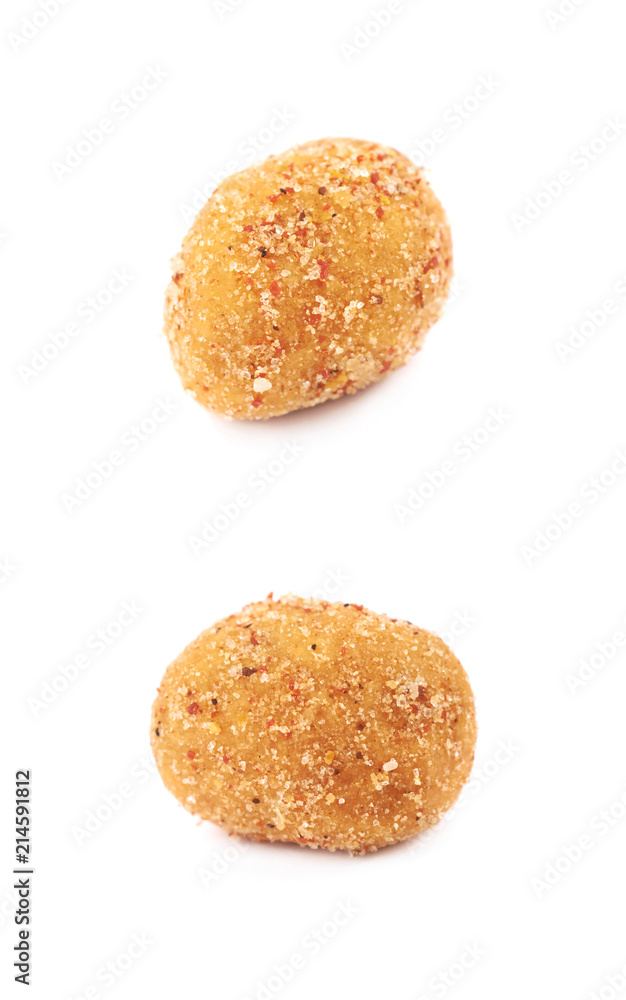 Breadcrumb coated nut isolated Breadcrumb coated nut isolated