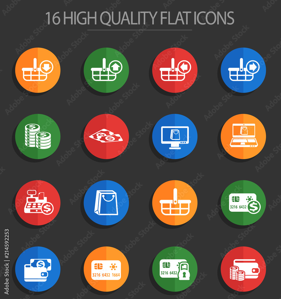 e-commerce 16 flat icons