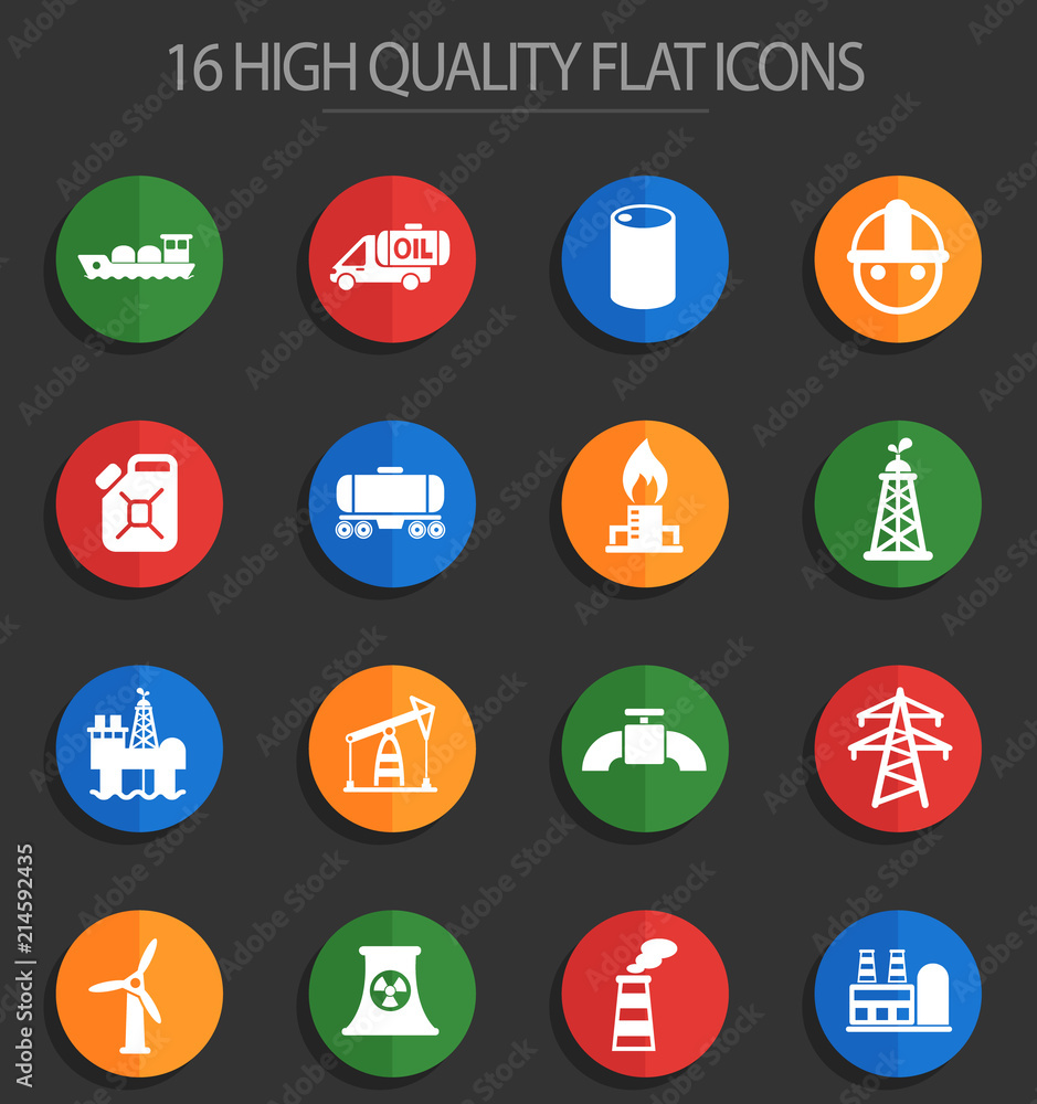industry 16 flat icons industry 16 flat icons