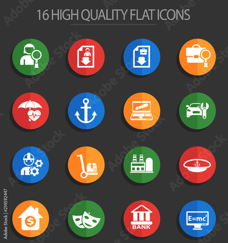 job search 16 flat icons