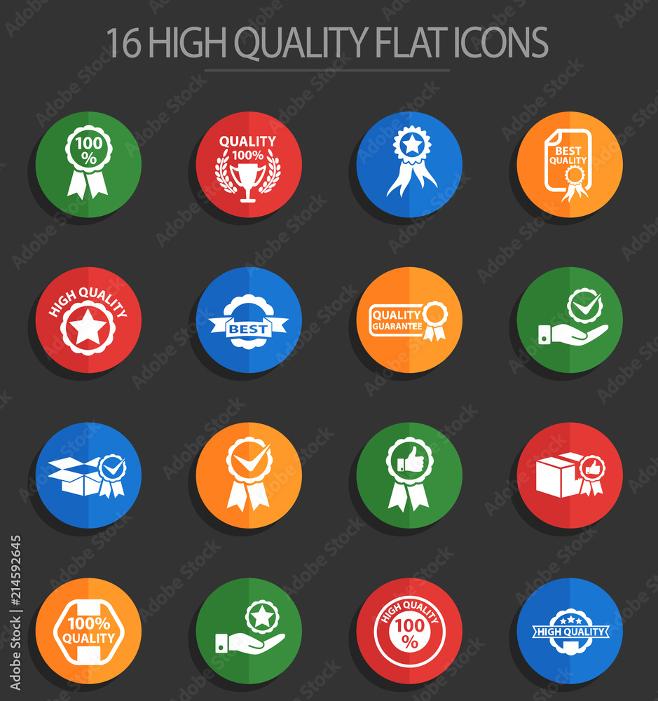 quality 16 flat icons quality 16 flat icons