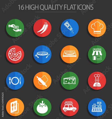 pizzeria 16 flat icons