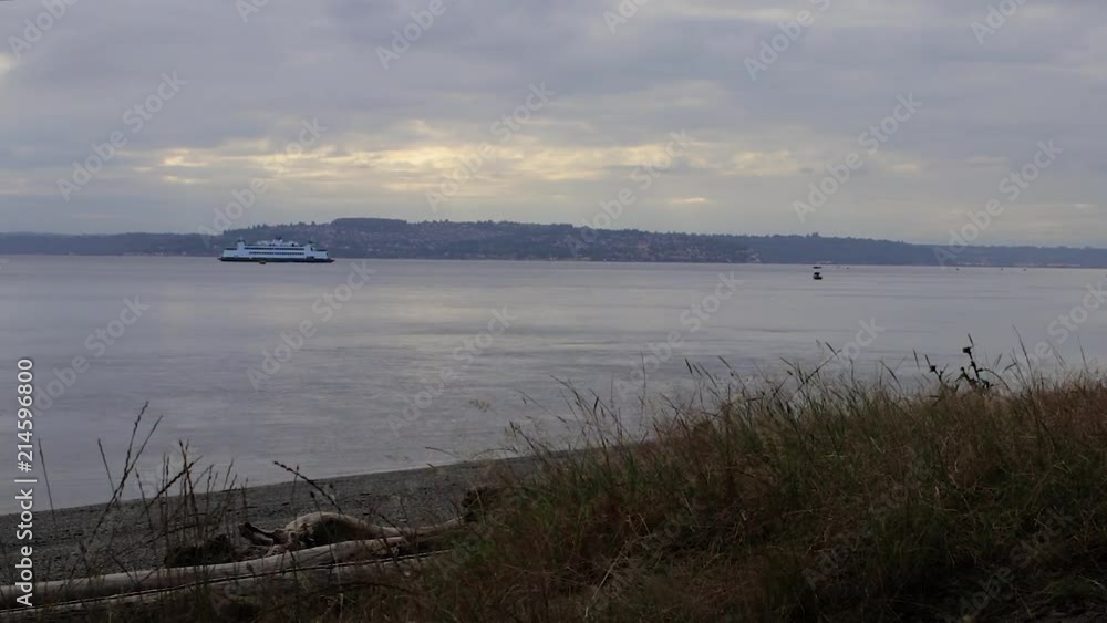 large ferry boat in the distance large ferry boat in the distance